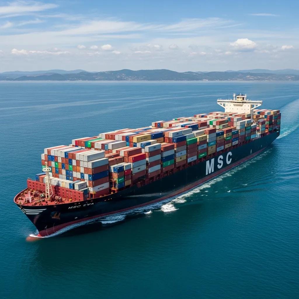 Cargo ship in a secure shipping environment, emphasizing safe transport of goods