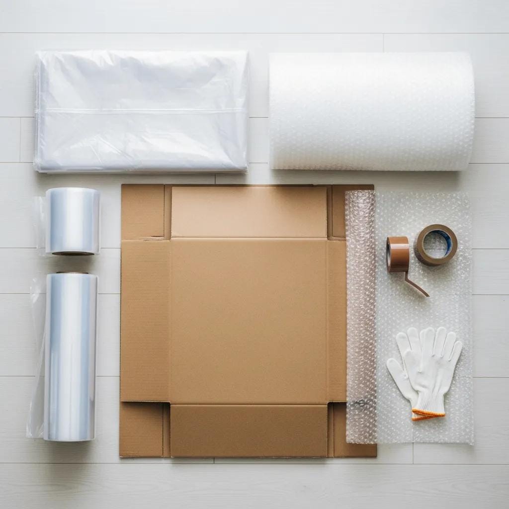 Different packaging materials for safe furniture transport