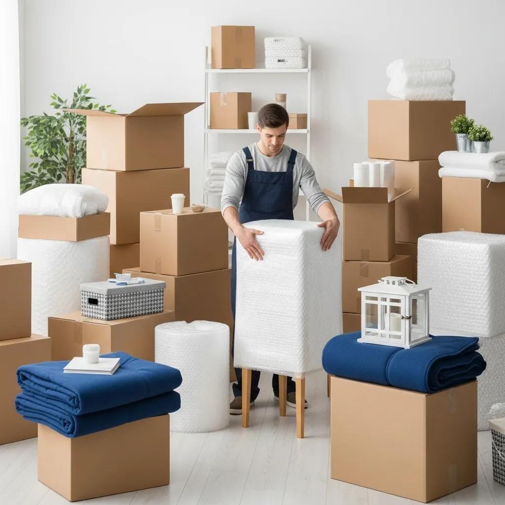 Packing process with high-quality materials for safe furniture transport