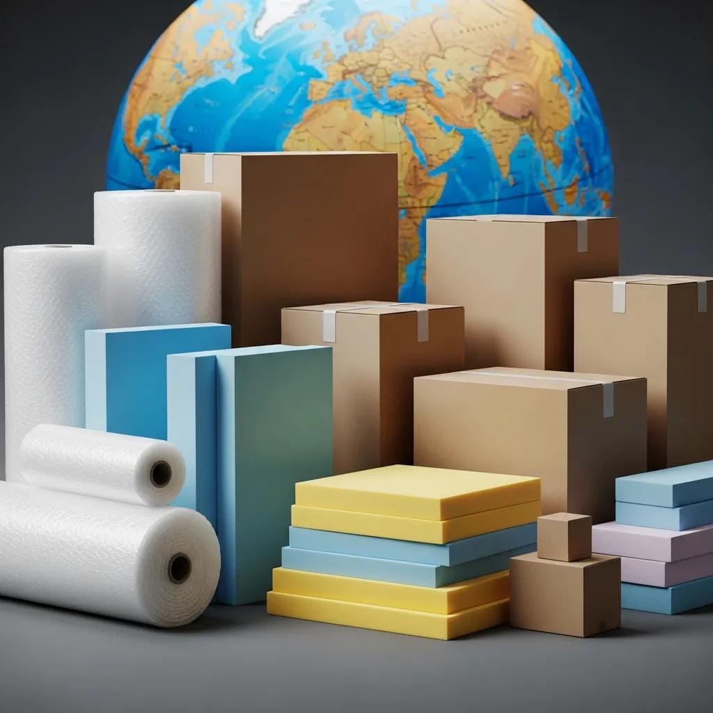 Specialized packing materials for international furniture shipping, highlighting their protective qualities