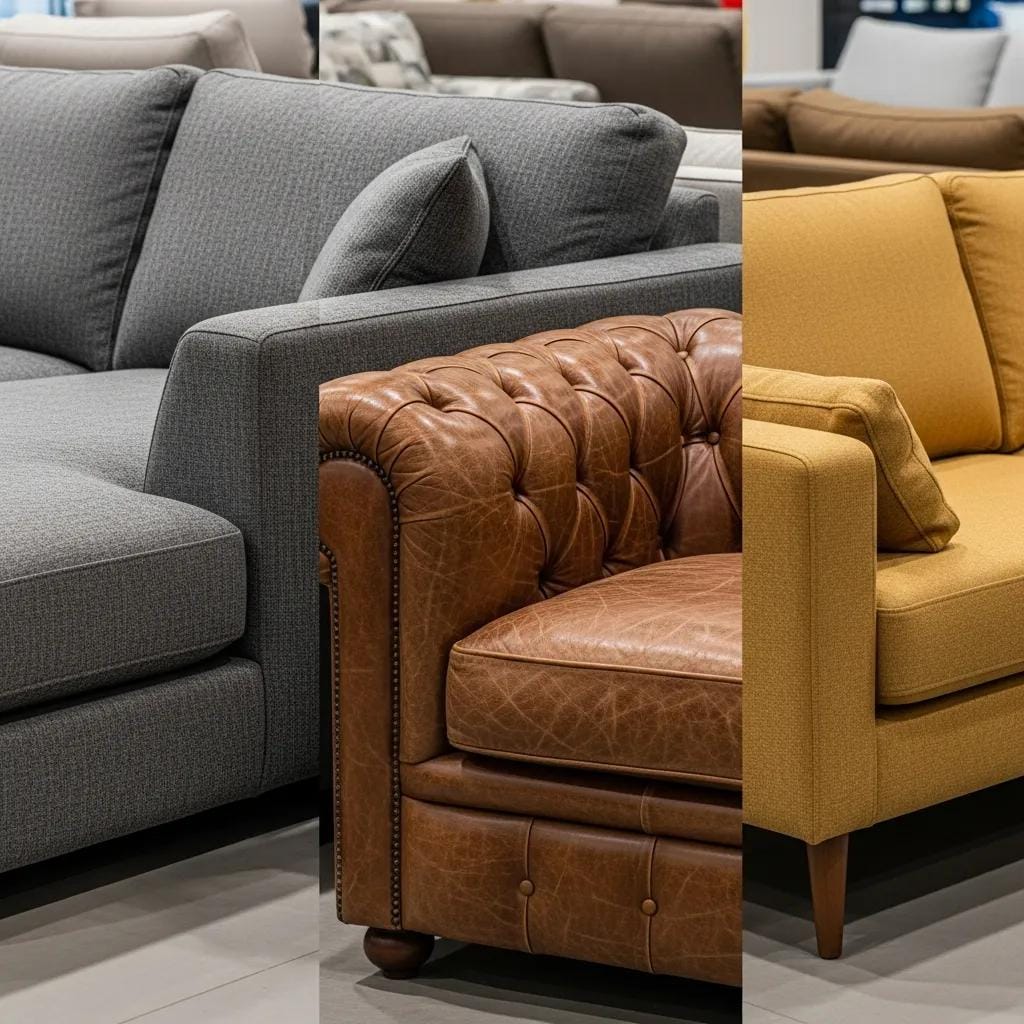 Variety of sofa styles showcasing comfort and aesthetics in living room design