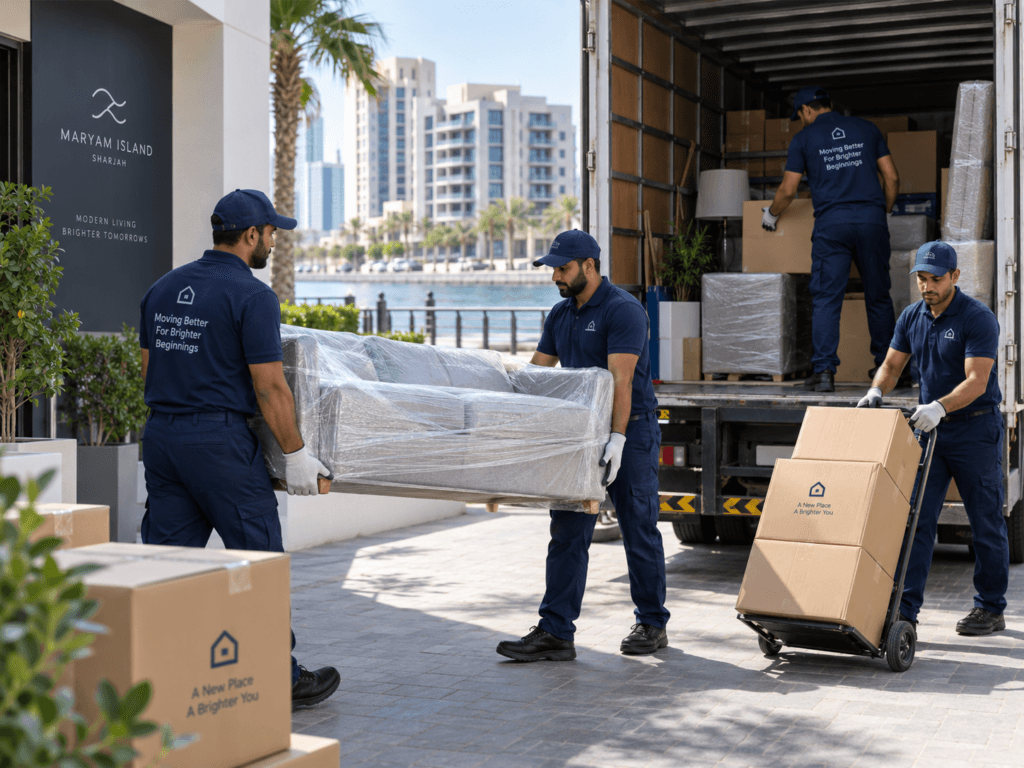 Workers moving Furniture in Maryam Island